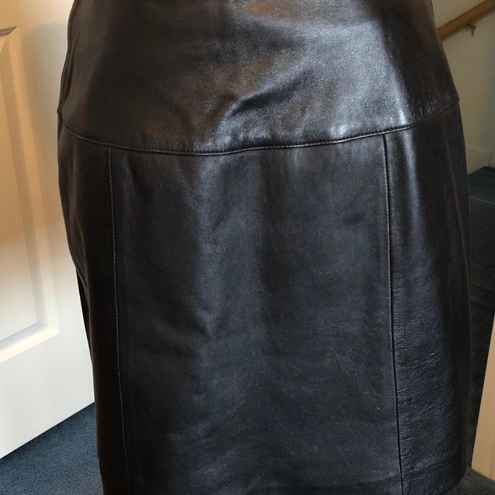 Black Genuine Leather Skirt